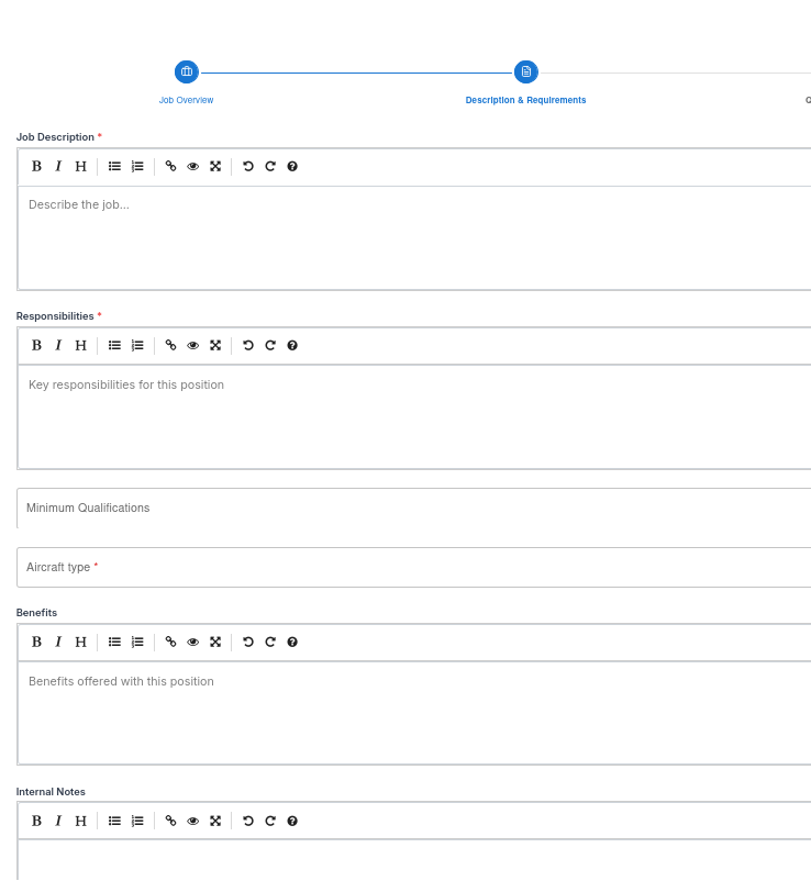 Job Description Page Screenshot