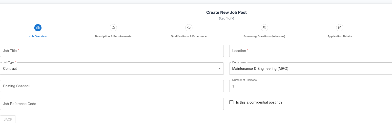 Job Overview Page Screenshot